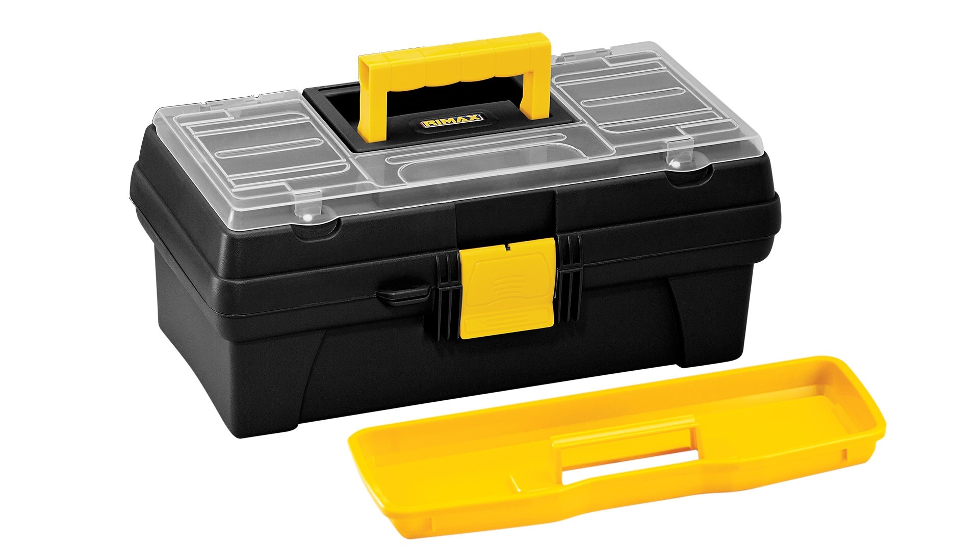 Caja Herramientas 14" con Tapa Organizadora Negra