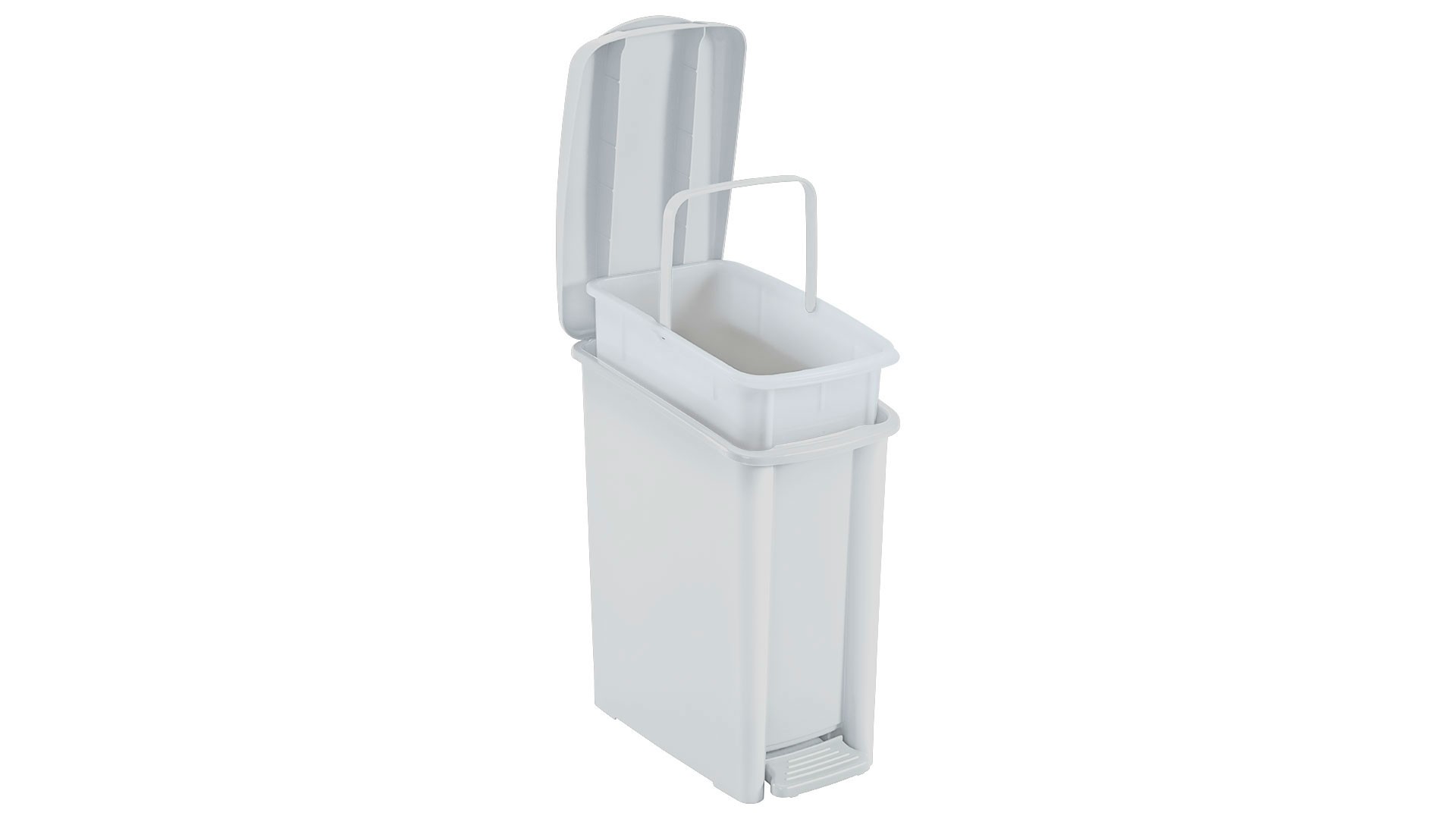 Basurero Pedal Delgado 10 Litros Blanco