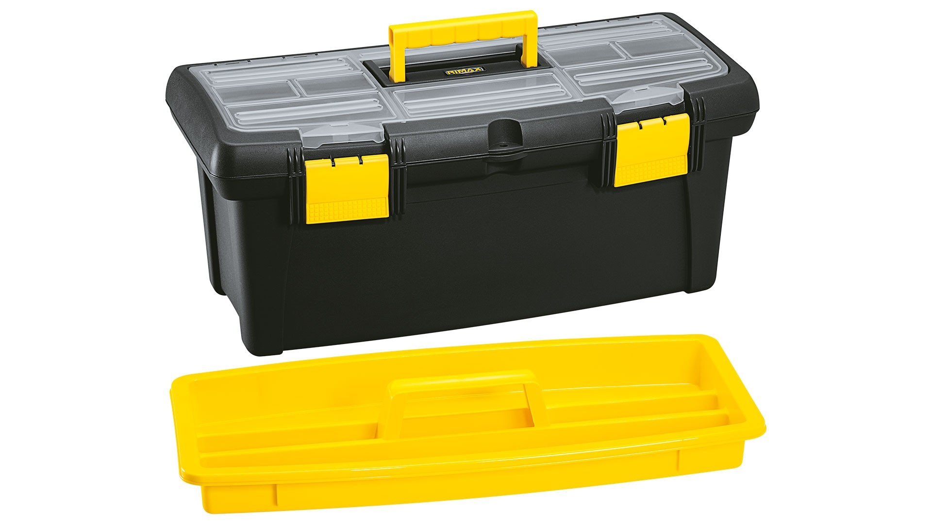 Caja Herramientas 22" con Tapa Organizadora Negra