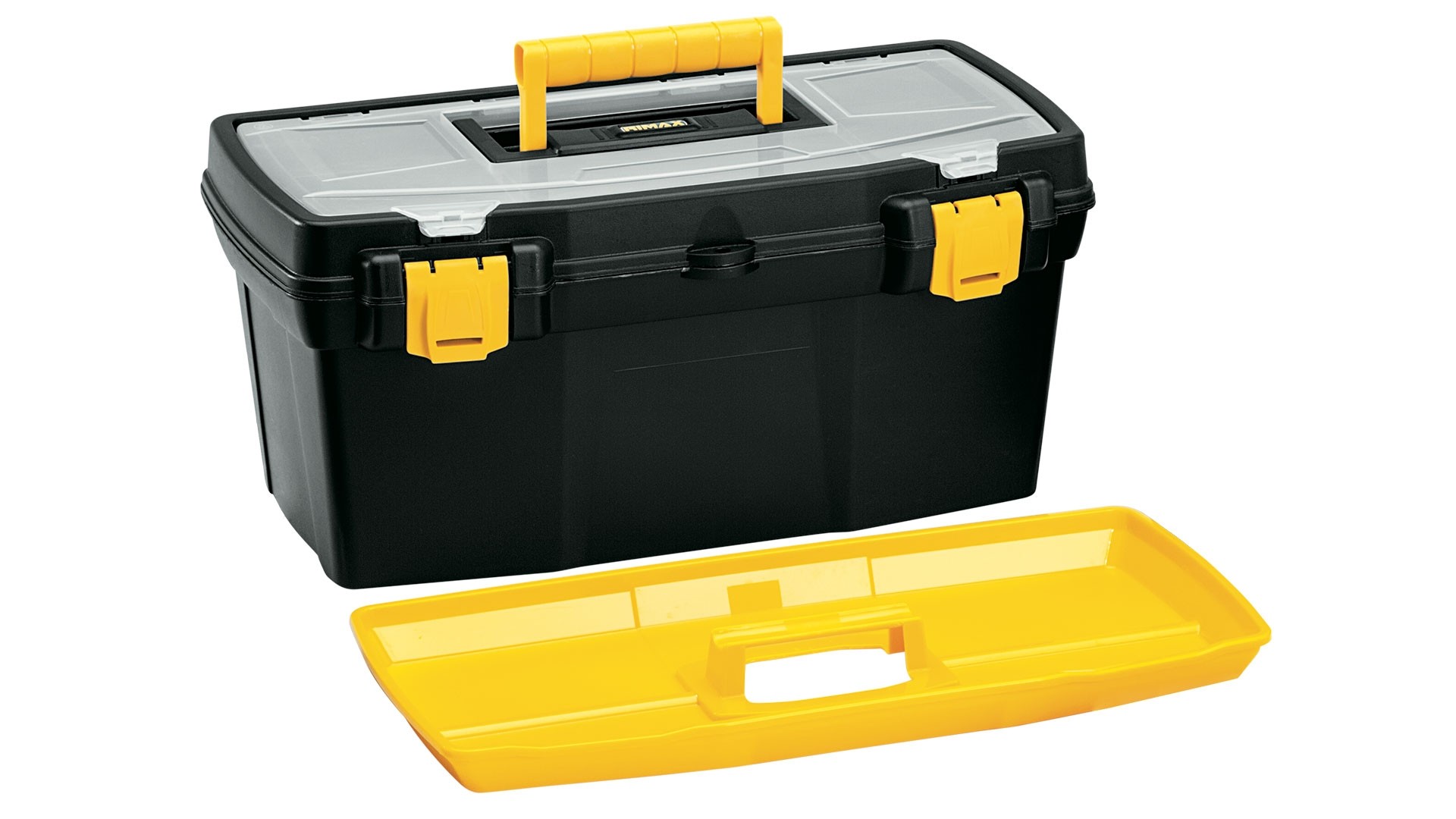 Caja Herramientas 19" Apilable con Tapa Organizadora Negra