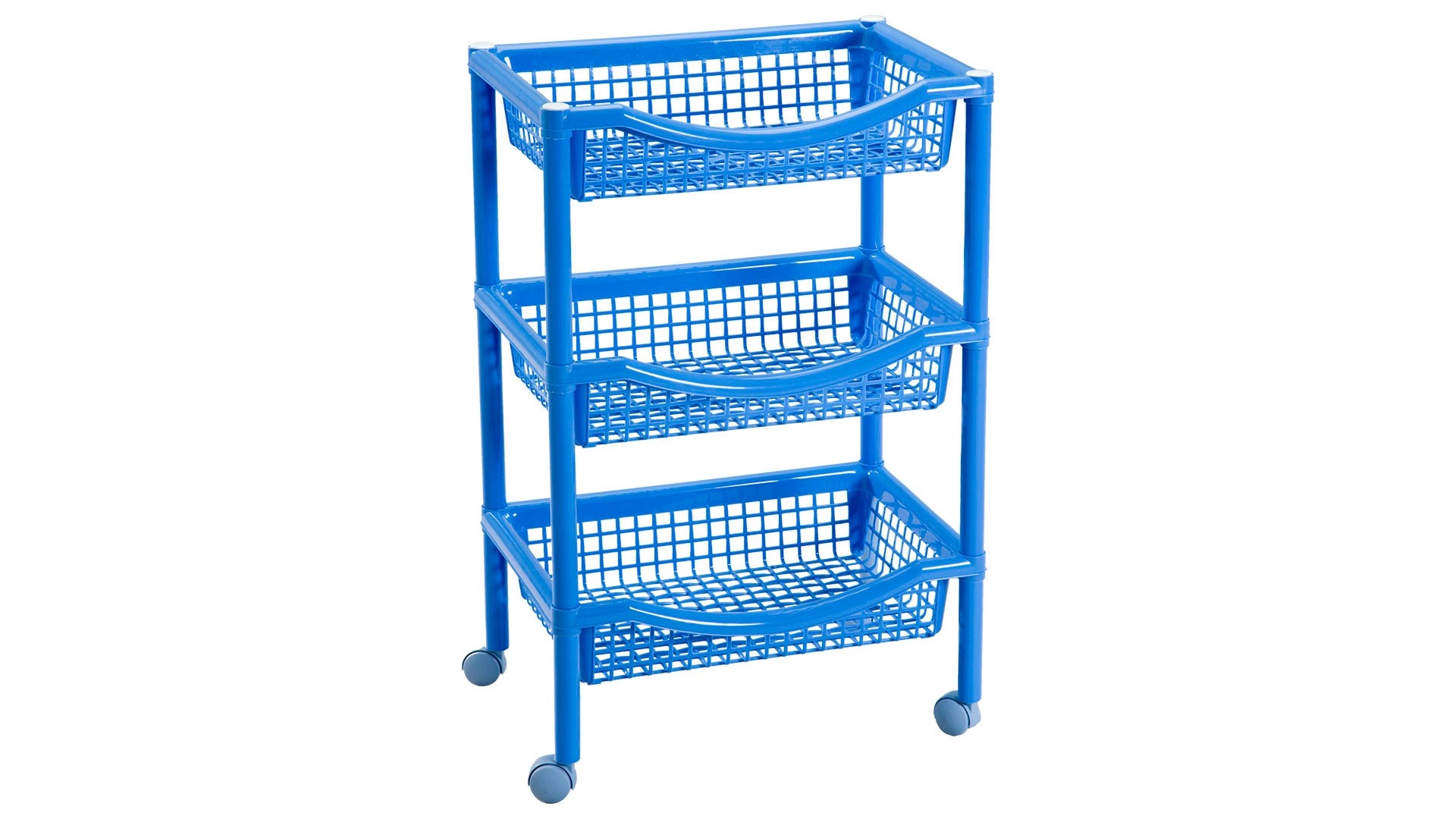 Canasta Móvil Rectangular de 3 Niveles Azul Verano