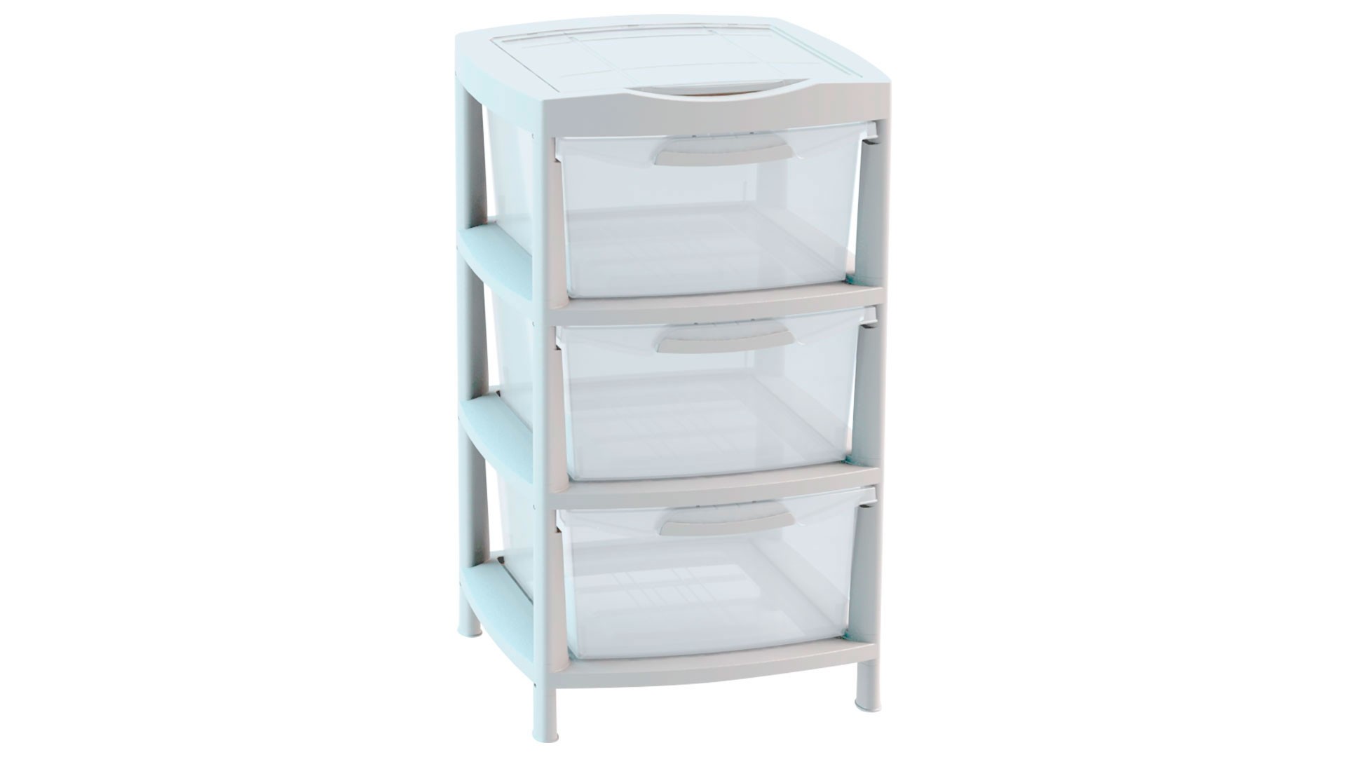 Gavetero Grande con 3 Gavetas y Tapa Organizadora Blanco