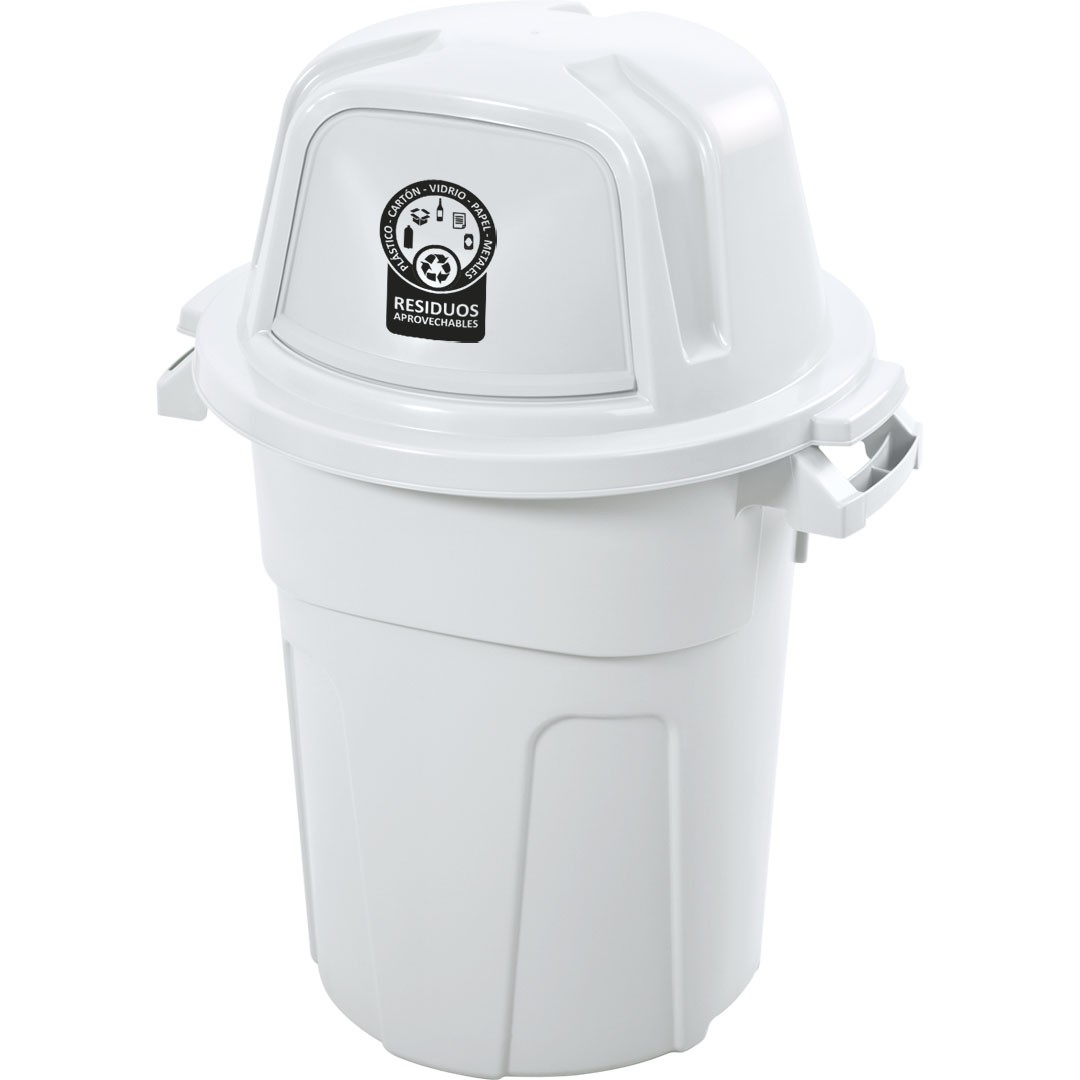 Basurero Manejo Residuos 100 Litros Blanco