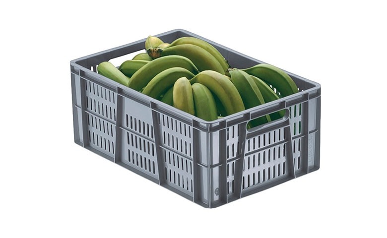 Canastilla 25 cm de Alto con Tejido Lineal Lineal Gris