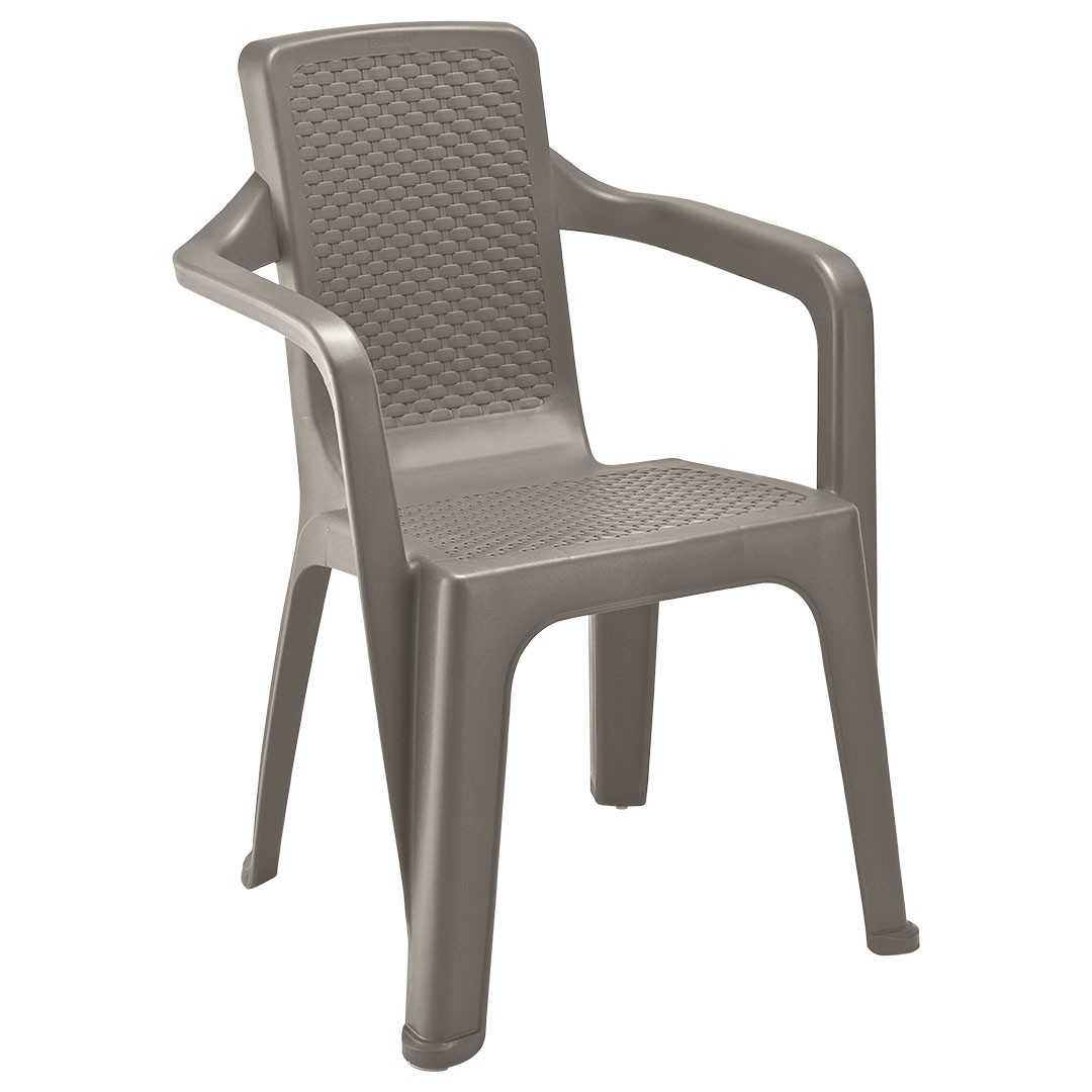 Silla Eterna Apariencia Rattan con Brazos Mocca